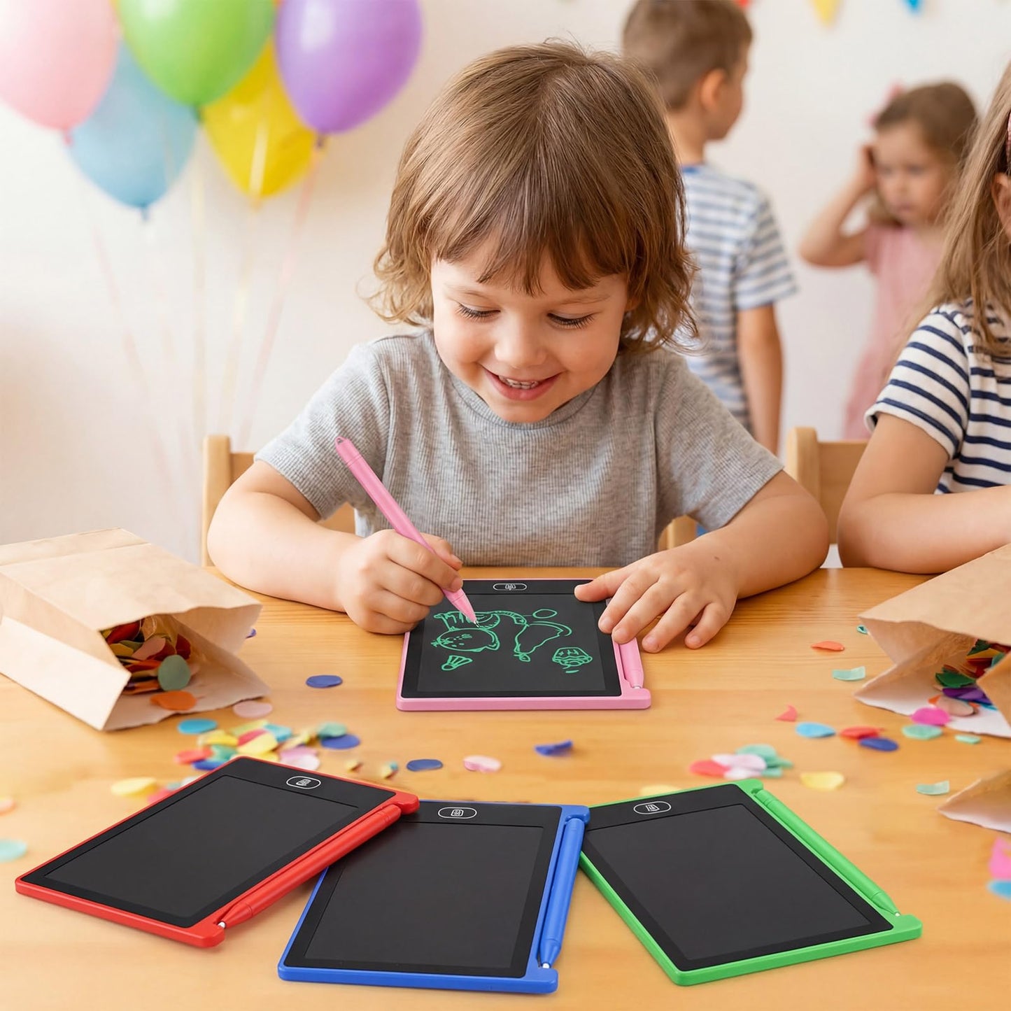 Zhehao 24 Pack LCD Mini Writing Tablet for Kids 4.5 Inch Doodle Board Bulk Erasable Reusable Electronic Drawing Pad Birthday Party Favors Goodie Bag Classroom Gifts(Blue,Pink,Green,Red)