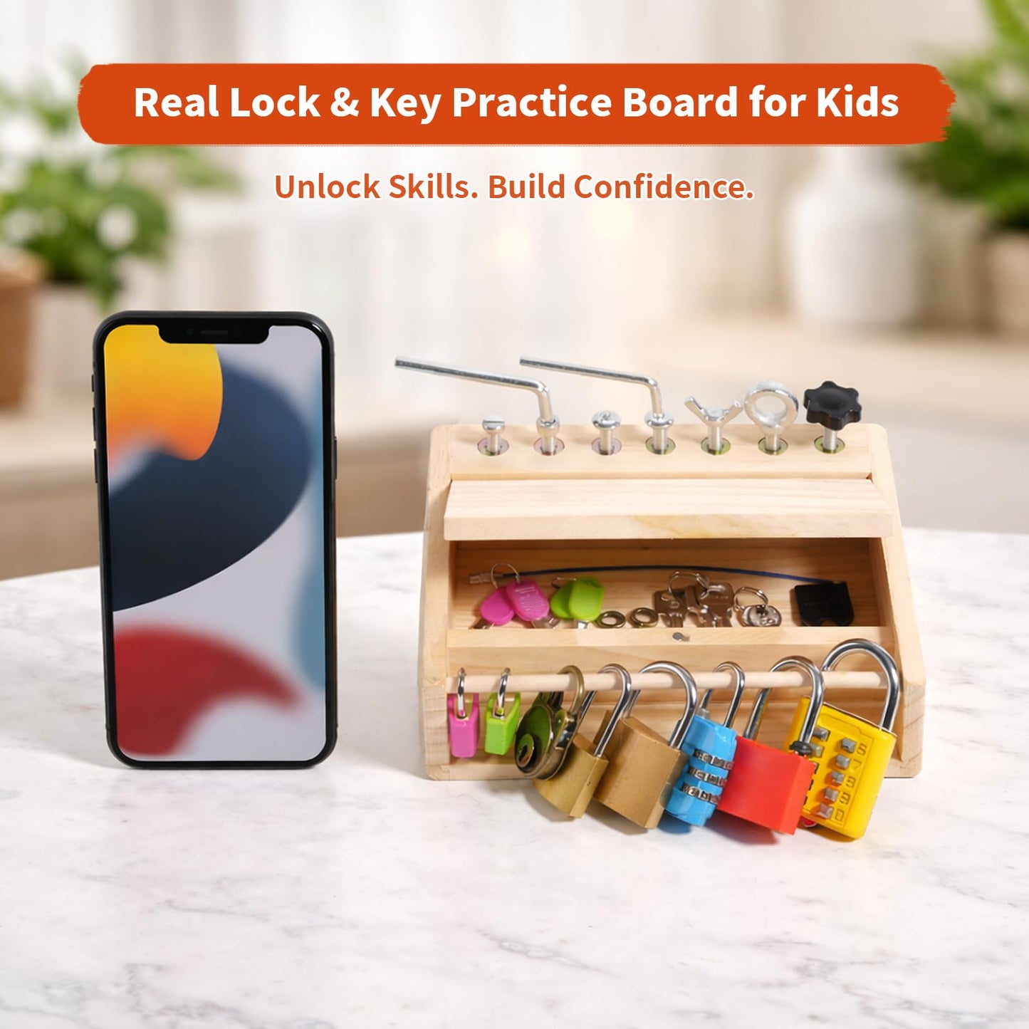 INIFEIDALA Montessori Toys for 3 4 5 Year Old,Montessori Screwdriver Board Set-Lock and Key Toy,Kids Tool Set,Preschool Learning Sensory Activities - Fine Motor Skills - STEM Toys