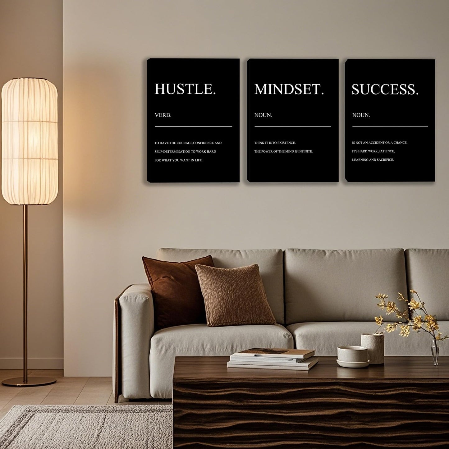 3 Panel Print Canvas Wall Art Motivational Office Wall Decor Painting Inspirational Posters Modern Inspiring Artwork for Home Living Room Bedroom Wall Decor Office Wall Art Ready to Hang - 36"Wx 16"H