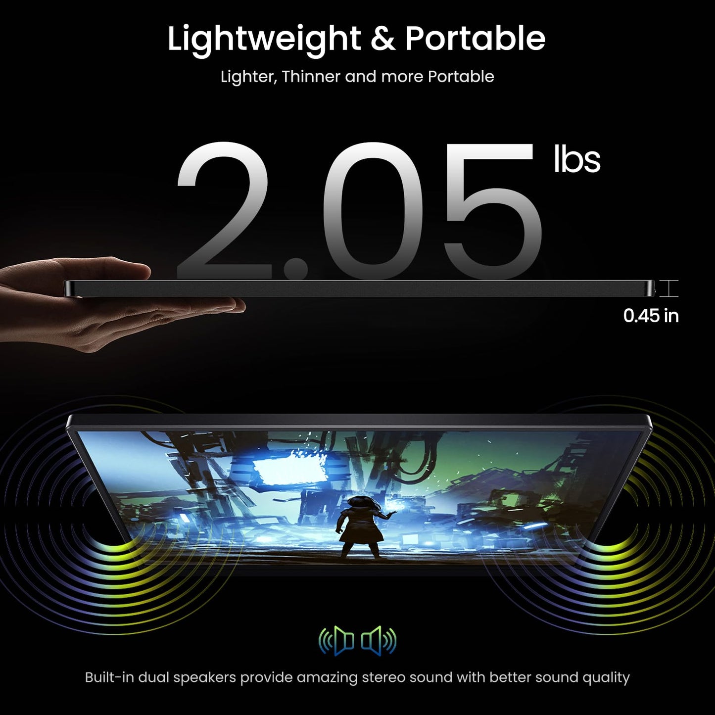 VILVA Portable-Monitor-for-Laptop 17.3'' 2.5K QHD 165Hz Gaming Display, Ultra-Slim Metal Body, Built-in Stand, USB-C HDMI External Monitor for Laptop, PC, PS5, Xbox, Switch