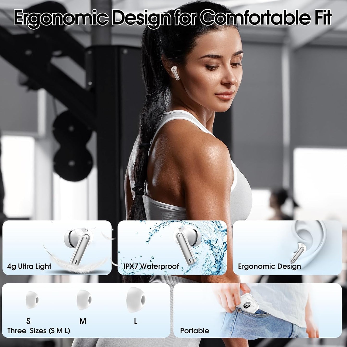 Csasan Ai Translation Earbuds Real Time,3-in-1 Buletooth 5.3 Translator Earbuds with 6 Translation Modes/164 Languages,No Subscription Required Translatior Headphones, White