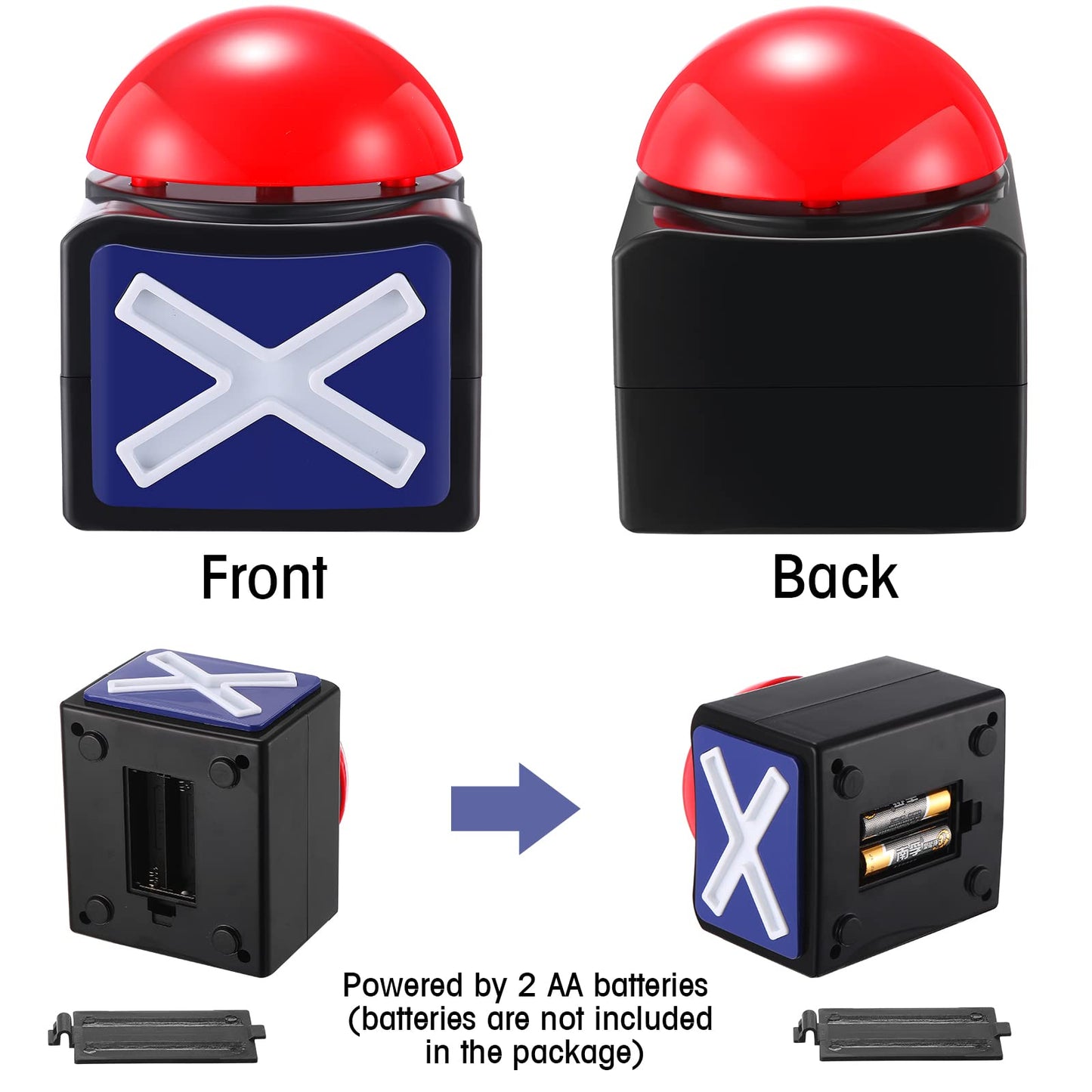 Fabbay 6 Pieces Answer Game Buzzer with Light and Sound Buzzer Alarm Buttons for Game Show Kids Adult Party Contest Prop Trivia Quiz Toys