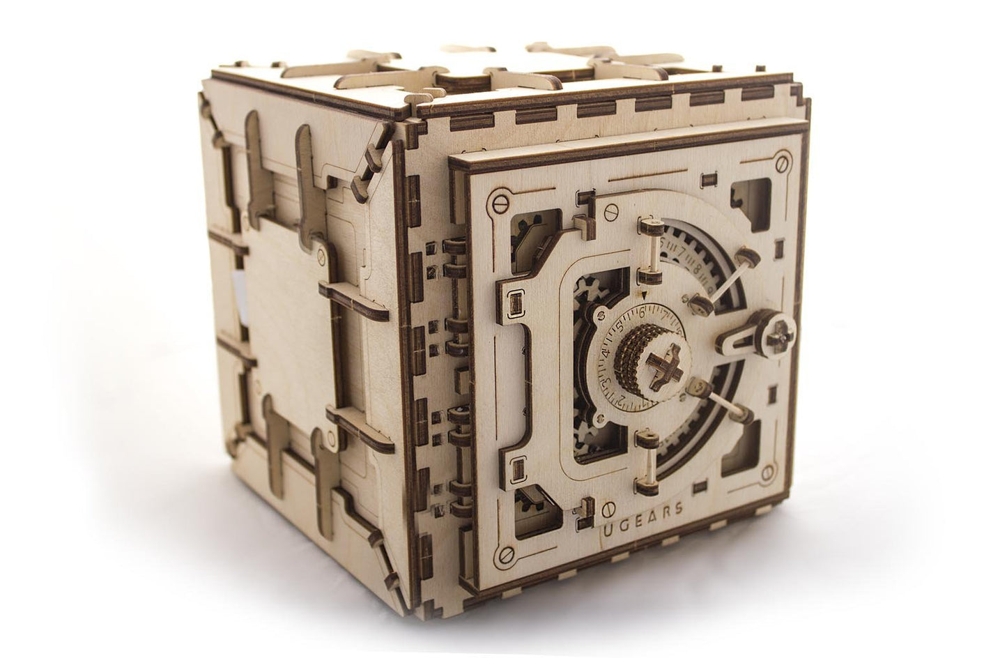 UGEARS Model Safe Kit 3D Wooden Puzzles for Adults - Wooden Model Kits for Adults - Mechanical Safe Puzzle Box, 3D Puzzles for Adult, DIY Wooden Model, Brain Teaser Hobby Gift Set for Fathers Day