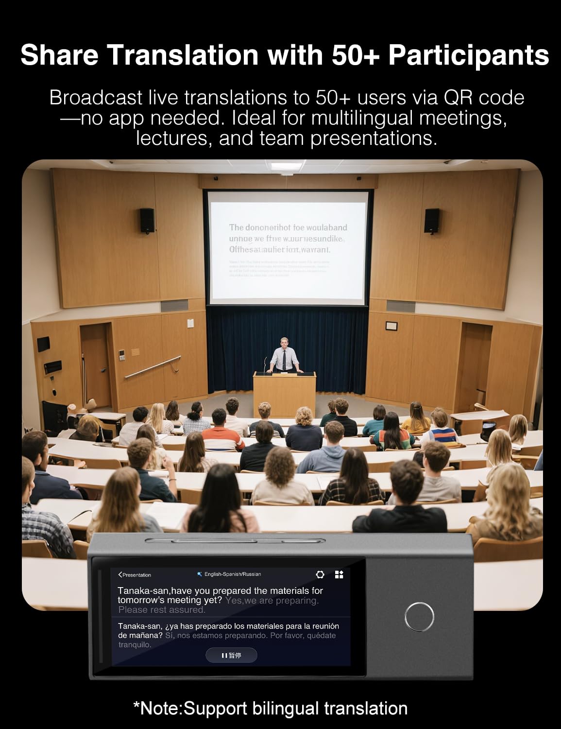 Timekettle X1 AI Interpreter Hub — 40-Language, Two-Way Translation Device for up to 50 Users. Perfect for Business, K-12 Education, and Real-time multilingual speeches