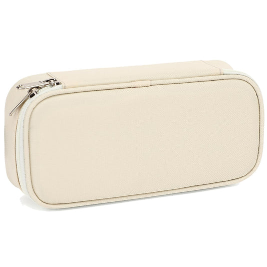 FlowFly Large Capacity Pencil Case for Kids, Boys & Girls – Zippered Multi-Functional Pen Pouch, Soft & Portable Pencil Bag for School, Teens, Students, Beige