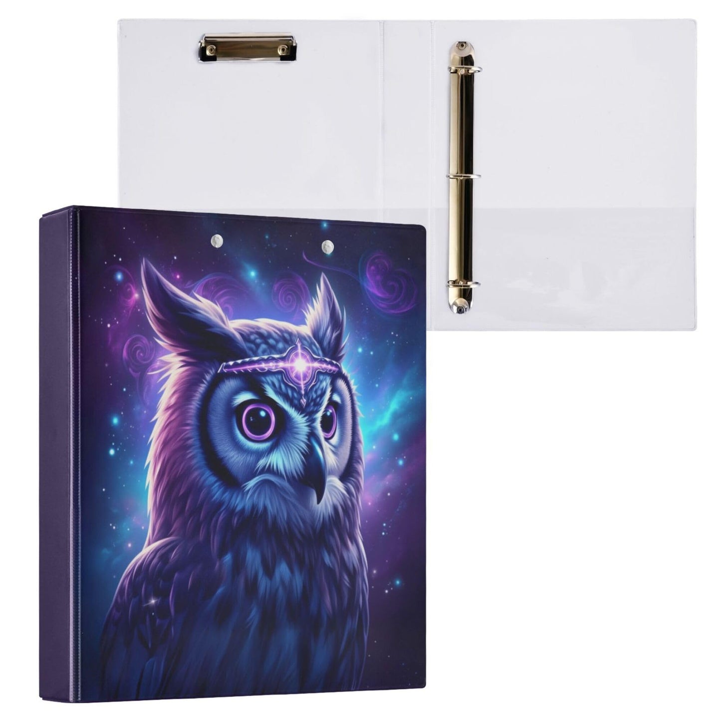 Horse Round Ring Binders 1.5 Galaxy Flowers Pink White 3 Ring Clipboard Binder for Office School Work Supplies File Folder 200 Sheet Capacity Easy Open