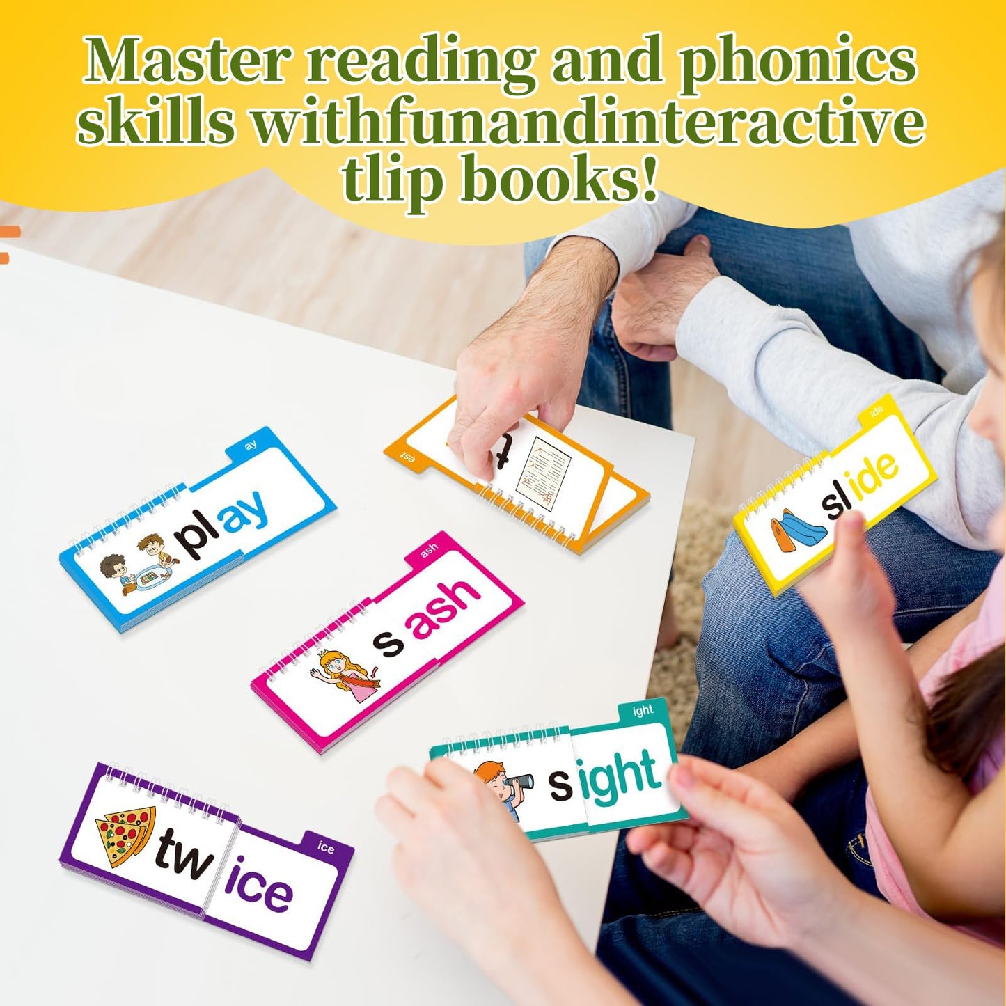 30 Read Word Families, Sight Words, ABC Phonics Flash Cards,Reading Learning Set, Educational Games for Kindergarten