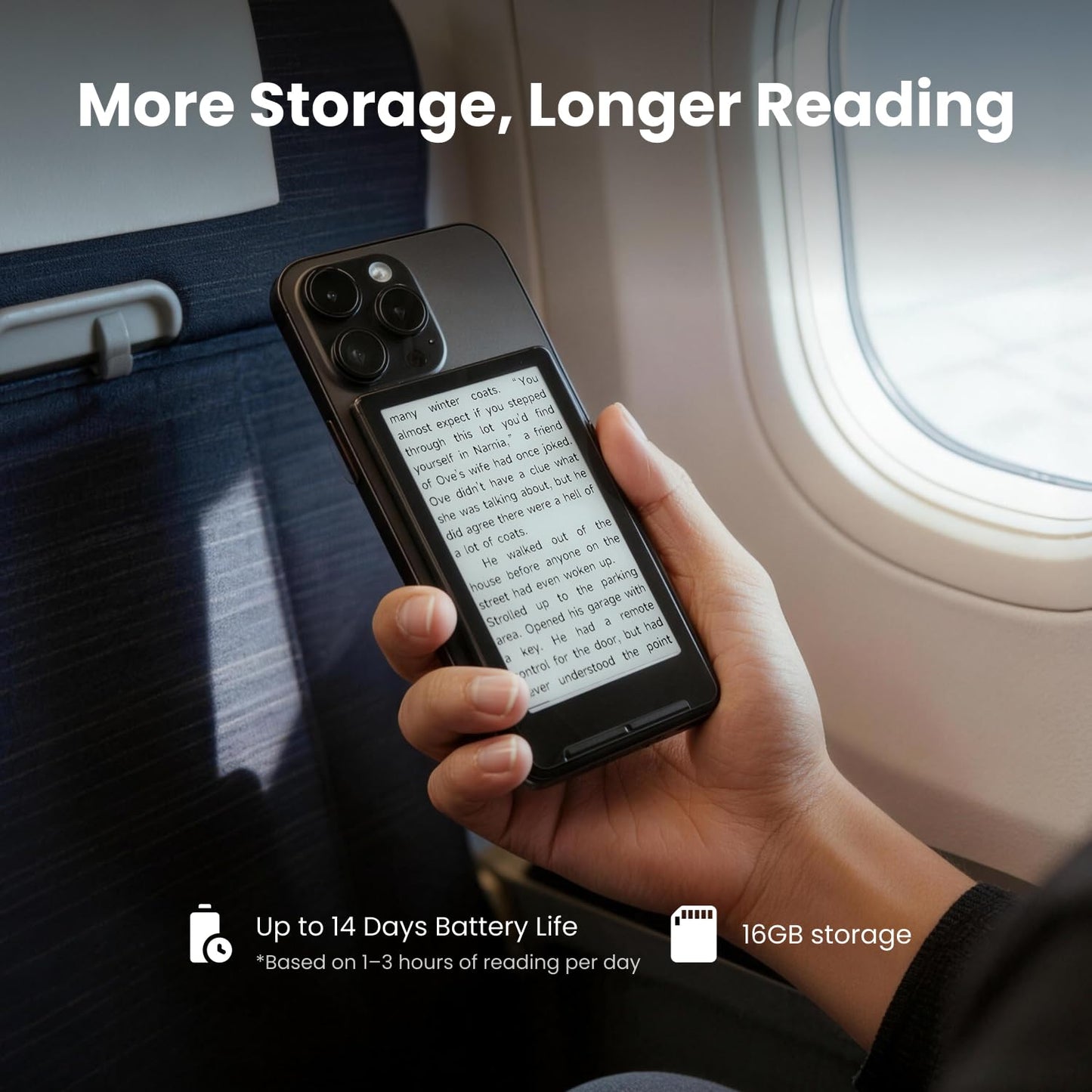 XTEINK X4 E-Book Reader (Developer Edition), 4.3" Pocket E-Ink eReader, Physical Page-Turn Buttons, Ultra-Thin 0.23" & 2.72 oz, Magnetic-Ready Design, Distraction-Free Reading, 16GB, Mist Gray