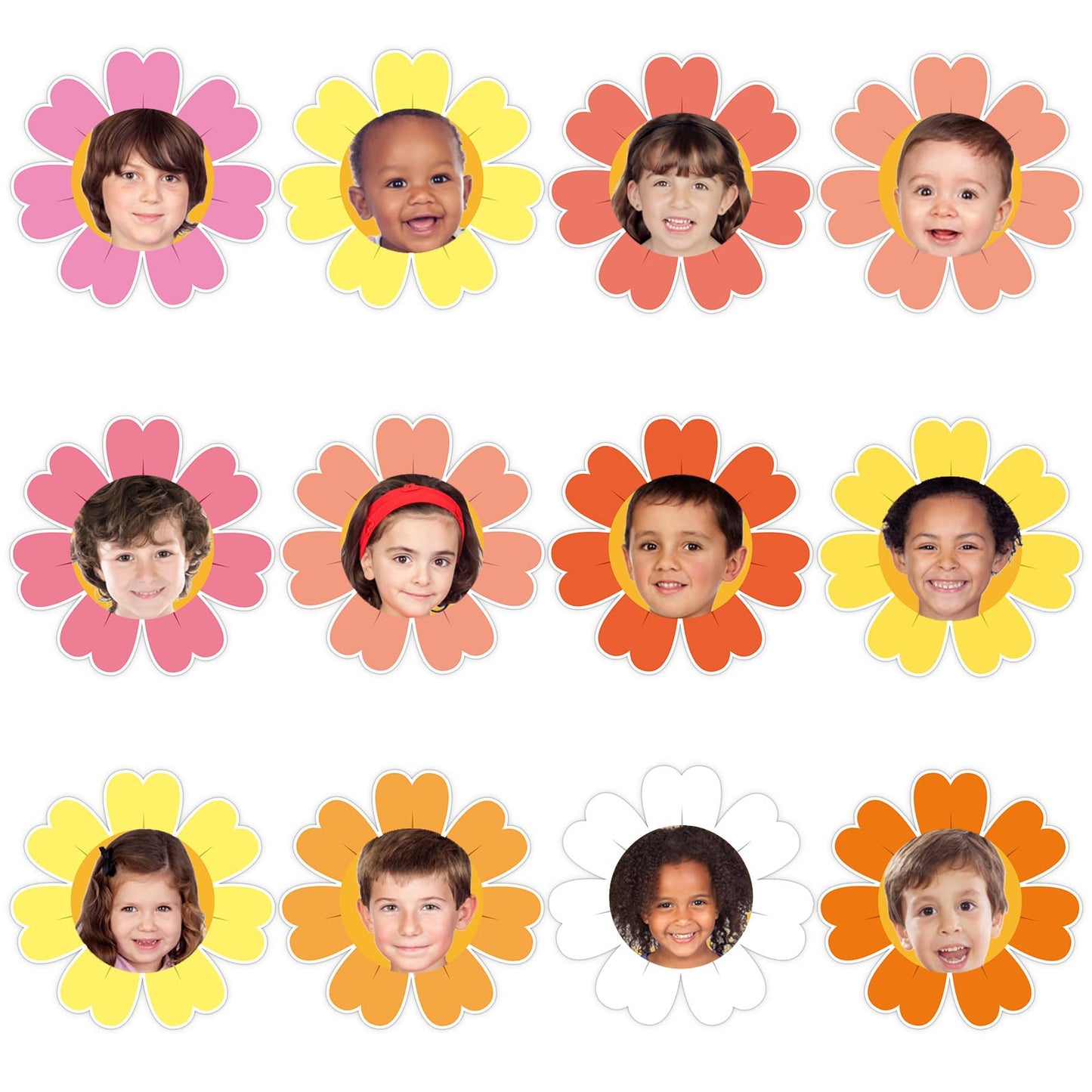 60pcs Spring Theme Flower Cutouts Boho Daisy Bulletin Board Decoration Back to School Flower Paper Cut-Outs Classroom Decor for Kids Classroom DIY Craft Photo Kindergarten Preschool Wall Door Supplies