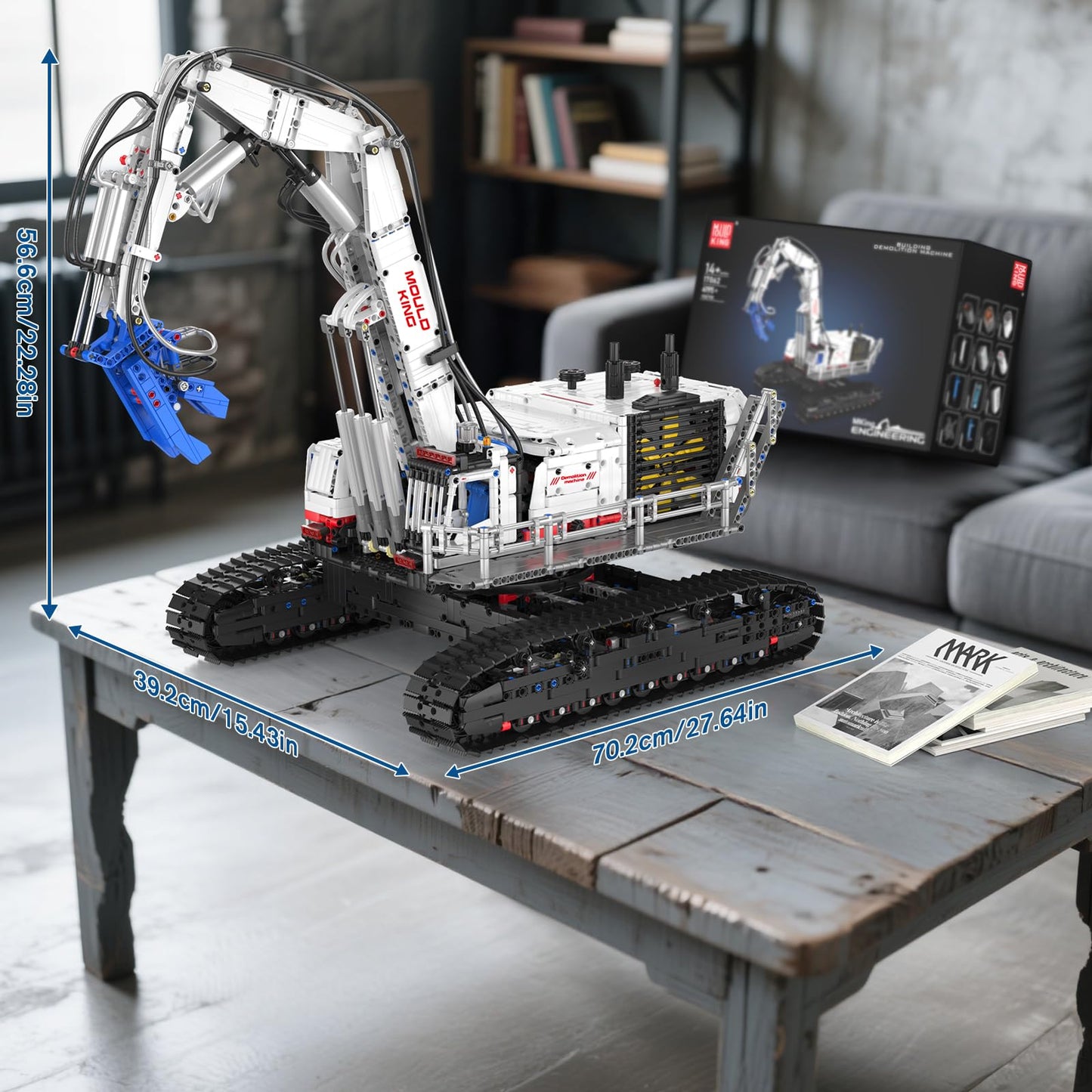 Mould King Engineering Excavator Building Sets, 17062 Large RC Construction Building Kits with APP Remote Control, STEM Construction Vehicles Model for Adults(4195PCS)
