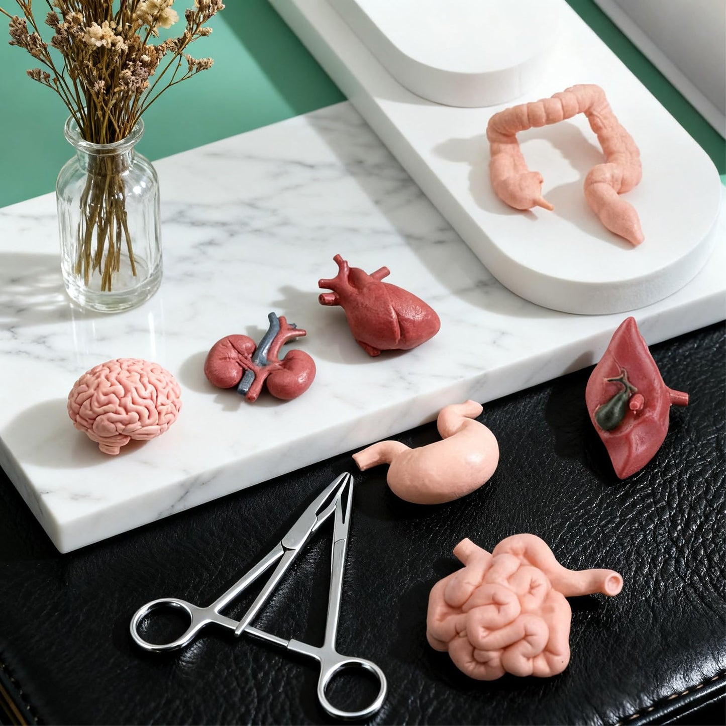 16PCS Mini Human Body Model,Miniatures Body Parts Anatomy Sets,3D Model Study Tools Kit for Anatomy Physiology Study Tools for Learning(2pcs per Model)