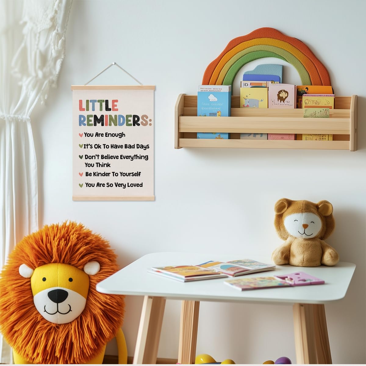 Inspirational Poster Hanger, Positive Affirmations Wall Decor, Educational Posters Wall Art Wall Hanging Banner Classroom Bedroom Nursery Home Living Room Counseling Psychologist Office Decor
