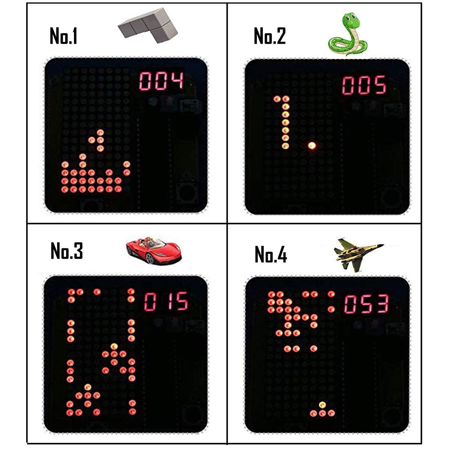 DIY Soldering Project Game Kit Retro Classic Electronic Soldering Kit with 5 Retro Classic Games and Acrylic Case