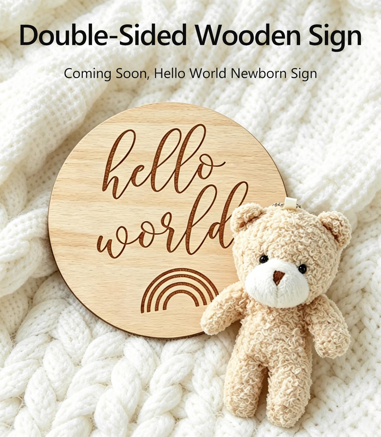 Pregnancy Announcement, Baby Announcement Ideas Set Include Felt Letter Board, Baby Onesie, Booties, Photo Frame, Wooden Sign and Bear Plush, Pregnancy Announcement Photo Props Coming Soon Baby Announcement