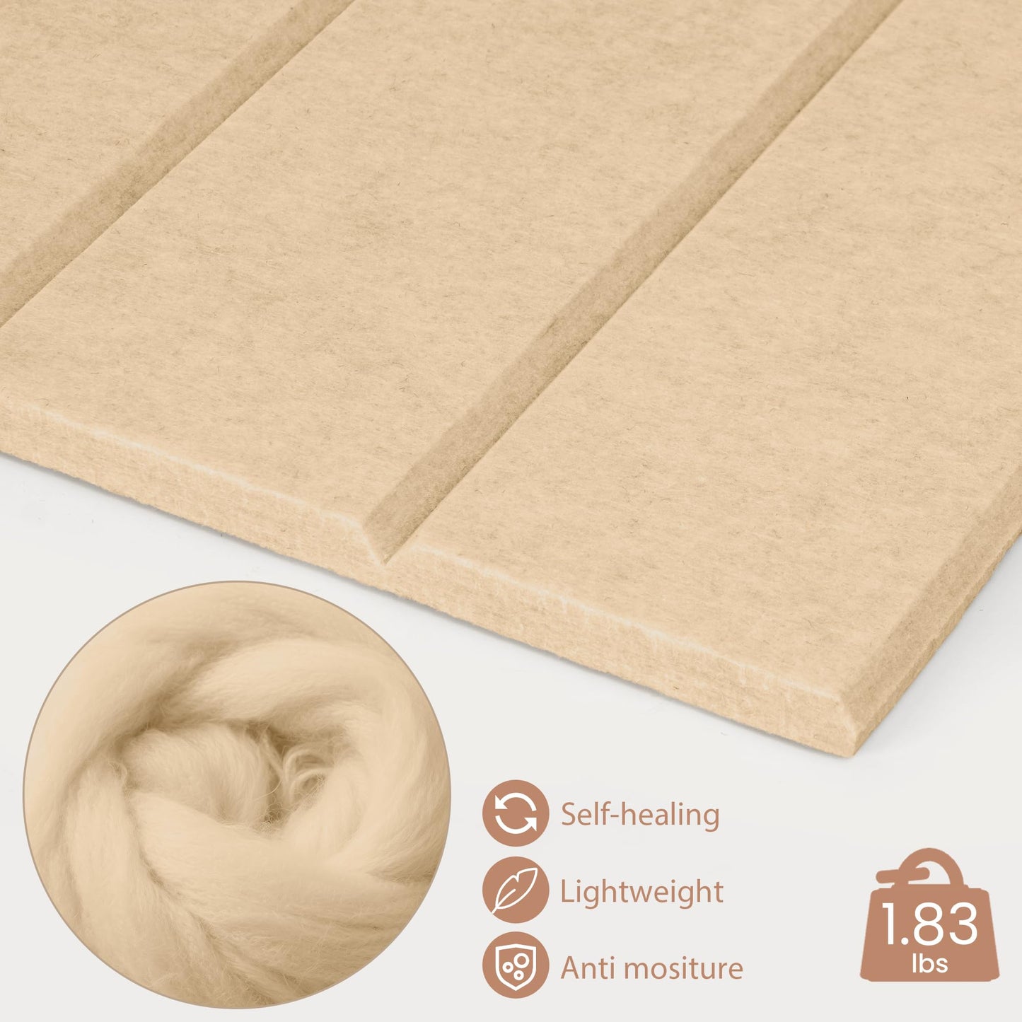 Lightomorrow Bulletin Board, 24 x 18 inches Felt Board Decorative Pin Board, 4' x 3' Cork Board Alternative for Wall, Foldable Photo Board with 20 Pushpins - Beige Brown Stripes
