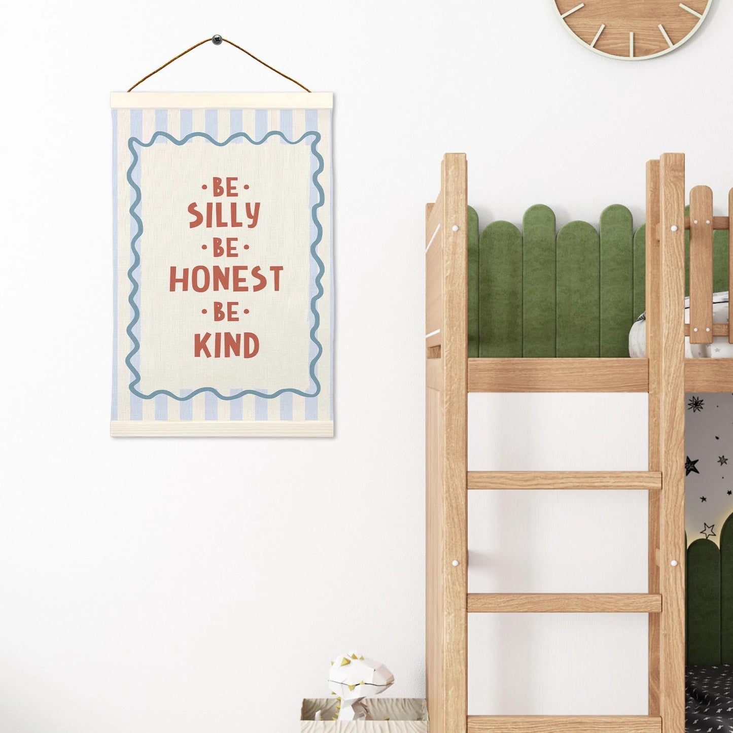 LKETW Inspirational Kids Room Poster Hanger Frame 12x16 Inch, Be Silly Honest Kind Positive Wall Art Posters for Classroom, Motivational Hanging Banner Decor for Kids Nursery Room Bedroom Playroom