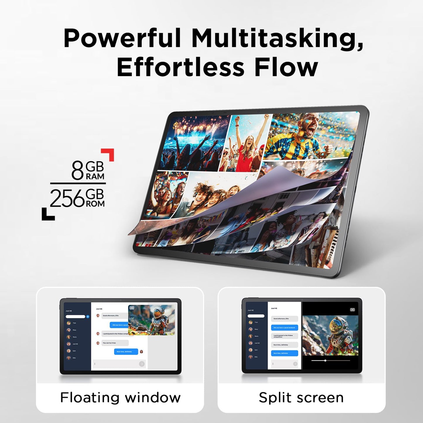 TCL NXTPAPER 14 Android Tablet, 14.3" Paper-Like Display Drawing Pad, Digital Notebook & Musician Tablet with 4096-Level Stylus & Flip Case, 8+8GB RAM, 256GB Storage, 10000mAh, Multi-Window, Gray