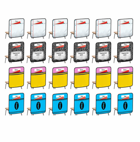 24Pcs 17 * 19 Inch Chair Pockets, Seat Sacks Student Chair Bag Organizer for Classroom, School Storage Seat Back Hanging Bag with a Name Tag Multi Pocket for Kindergarten Primary Schools Pre-School