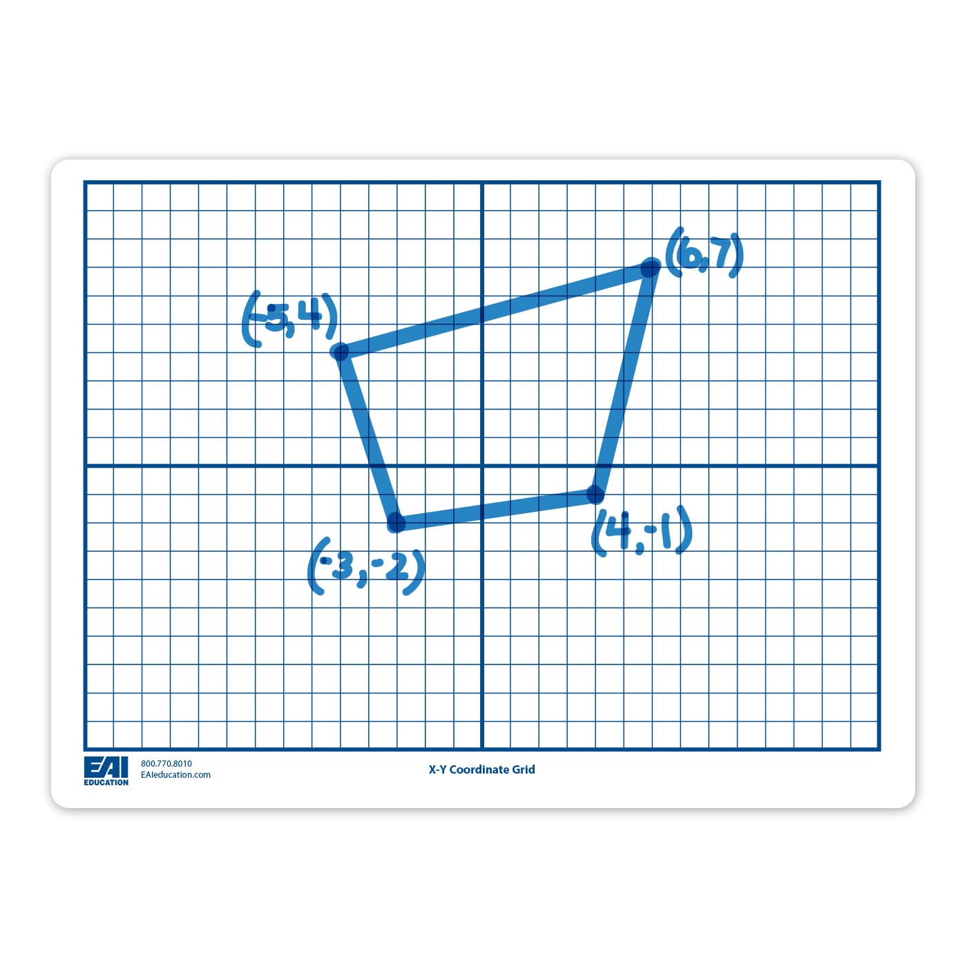 EAI Education X-Y Coordinate Grid Dry-Erase Boards: 9" x 12" Double-Sided Set of 10