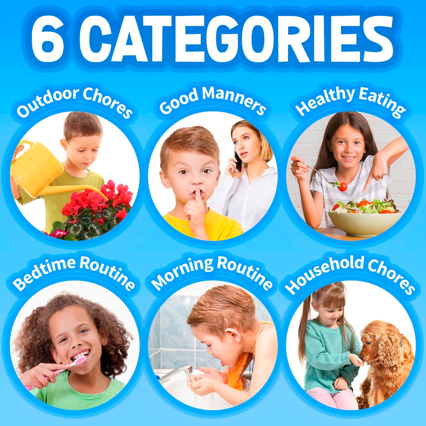 Chore Chart for Multiple Kids, Behavior Incentive for at Home, Dry Erase, and Magnetic Board for 2 Kids, Includes 54 Task Cards