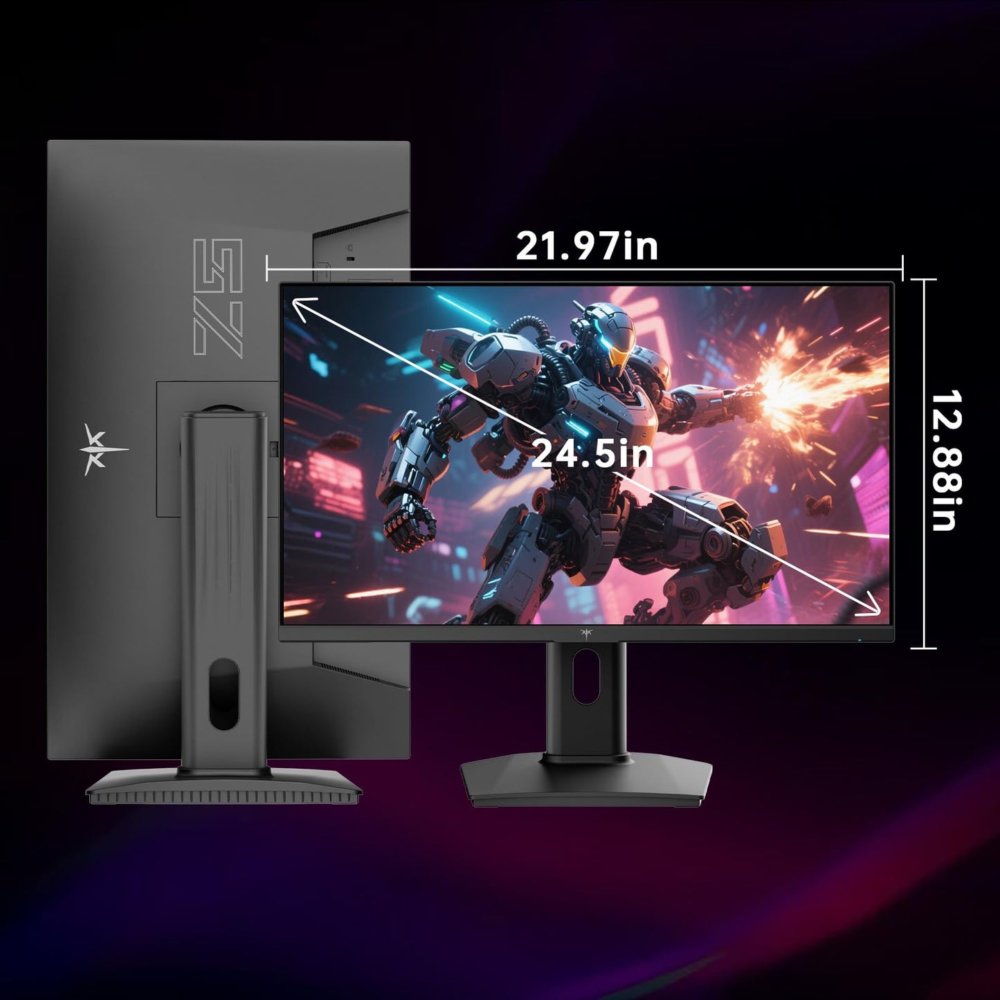KTC 24.5 Inch 300Hz Gaming Monitor, FHD 1080P 240Hz Fast IPS Monitor, HDR, FreeSync, DisplayPort x1 HDMI x2, 119% sRGB, Height/Pivot/Tilt Adjustment, VESA Support, H25Y7