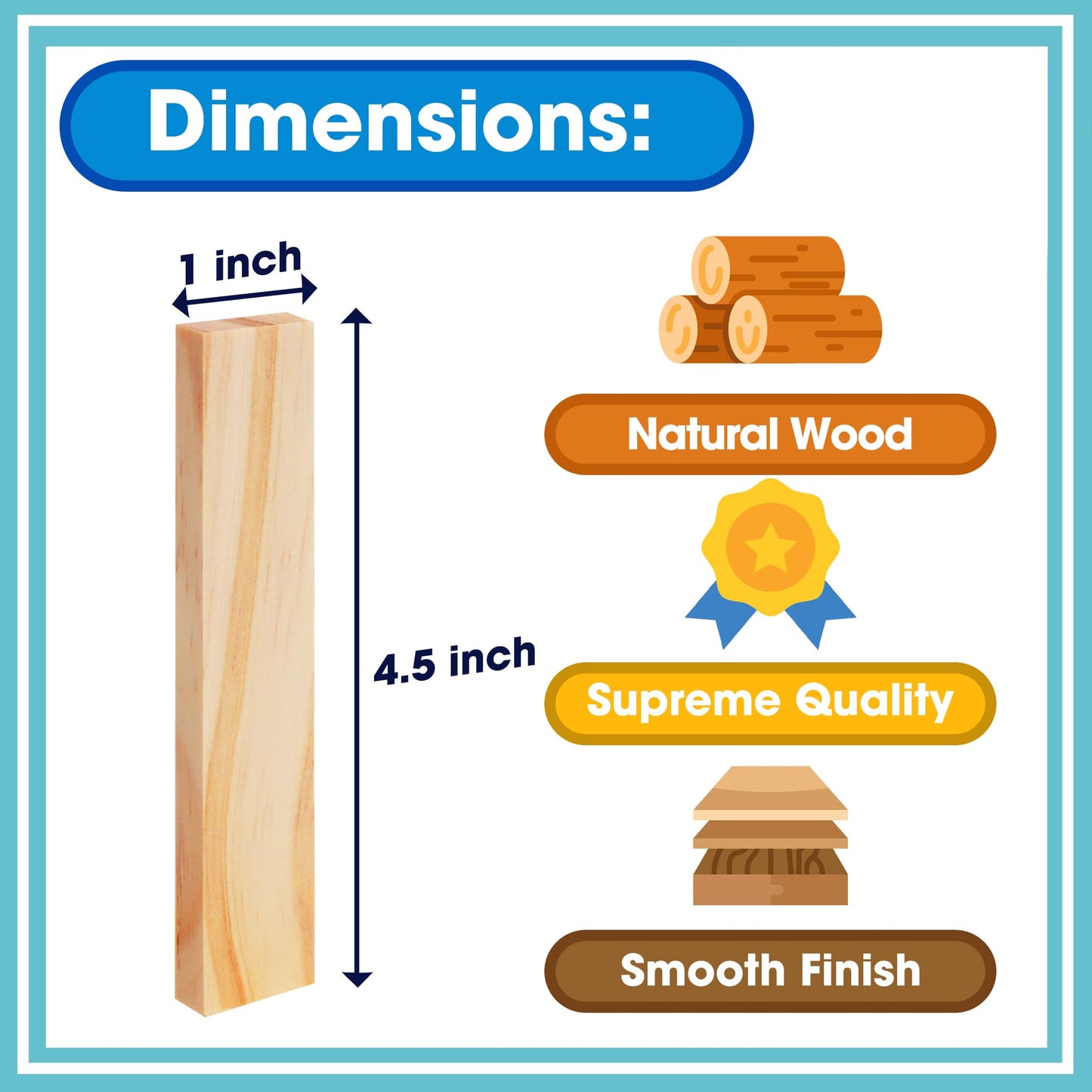 Play Build Wooden Building Blocks Set - 200-Piece Plank Block Construction Toys, STEM Educational Wood Toy for Kids and Toddlers