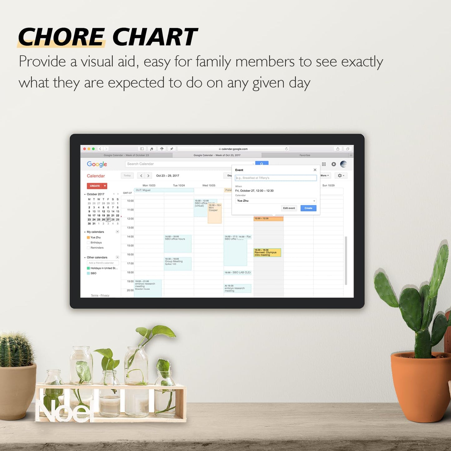 TouchWo 15.6 to 27 inch Touchscreen Digital Calendar & Wall Planners, Smart Whiteboard Calendar for Chore Chart & Work Schedule, Built in Speakers and Camera, Include Wall Mount & Desk Stand (21.5-inch)