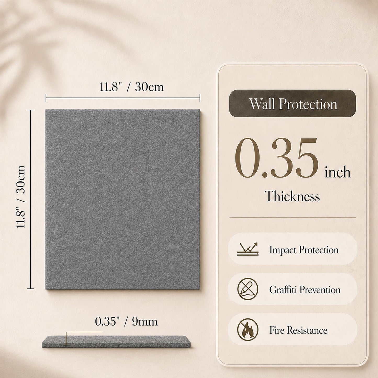 Baysola Felt Bulletin Board Panels 48 x 36 Inch Self Adhesive Wall Tiles Cork Board Alternative for Office Classroom Photos Notes 12 Pack