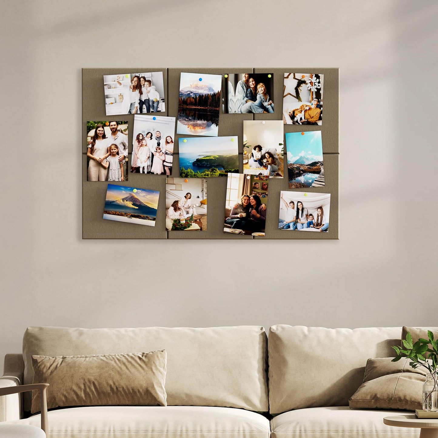 MaxGear Large Cork Board for Wall 36" x 24", Espresso Bulletin Board, 6 Pack Felt Wall Tiles with Pushpins, Cork Boards for Office Push Pin Board Tack Board Felt Board