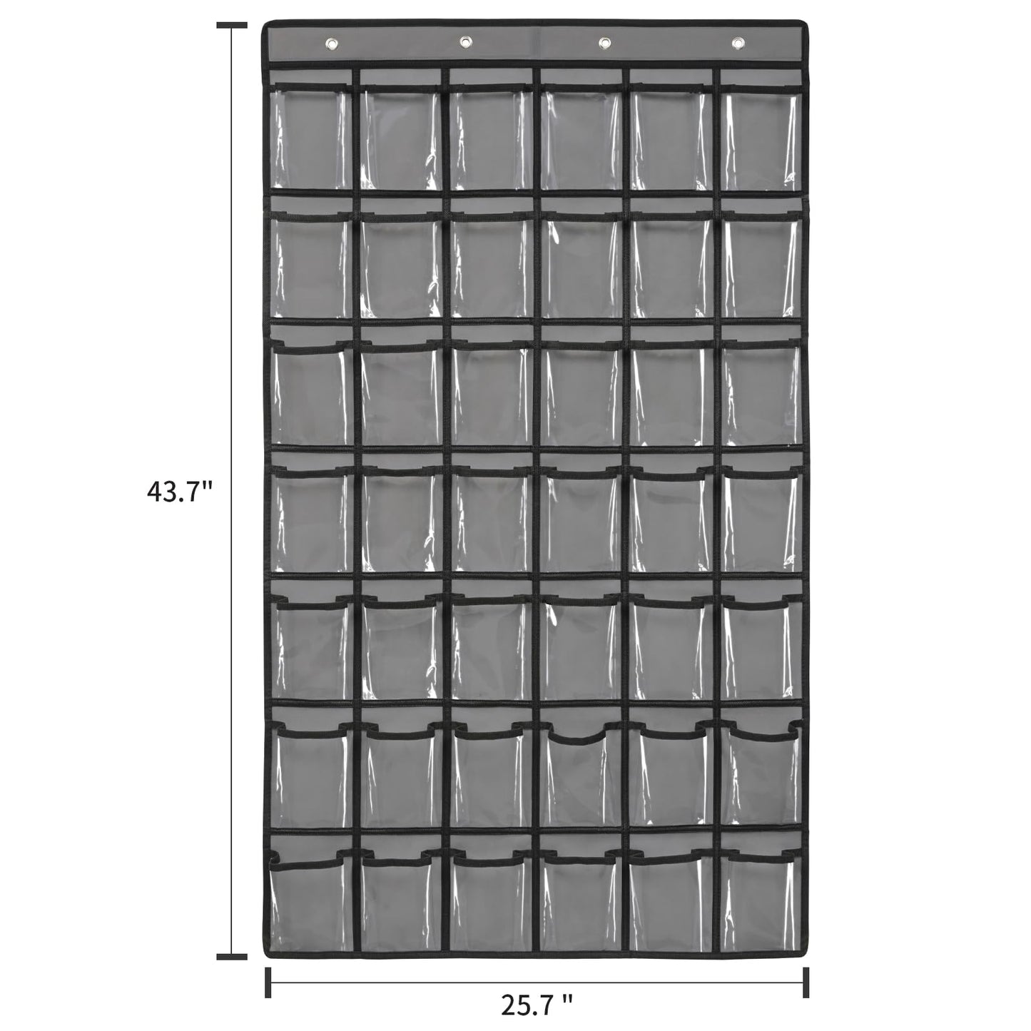 SAVERHO 42 Pocket Classroom Pocket Chart for Cell Phones and Calculator,Clear Cellphone Pocket Chart for Classroom with Number Sticker and hooks (Grey-42 Pockets)