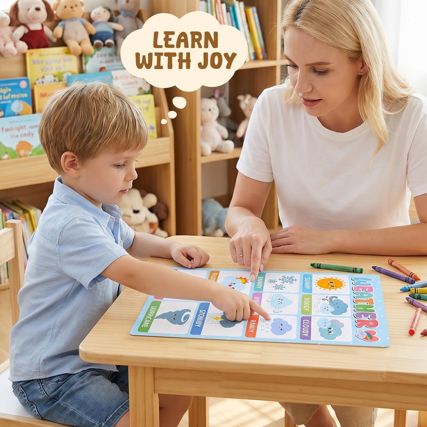 Gorsbark 18 Educational Posters for Toddlers 1-3, Laminated Learning Posters with Alphabet & Numbers Chart, Boho Classroom Kindergarten Preschool Decor, 11"x17"