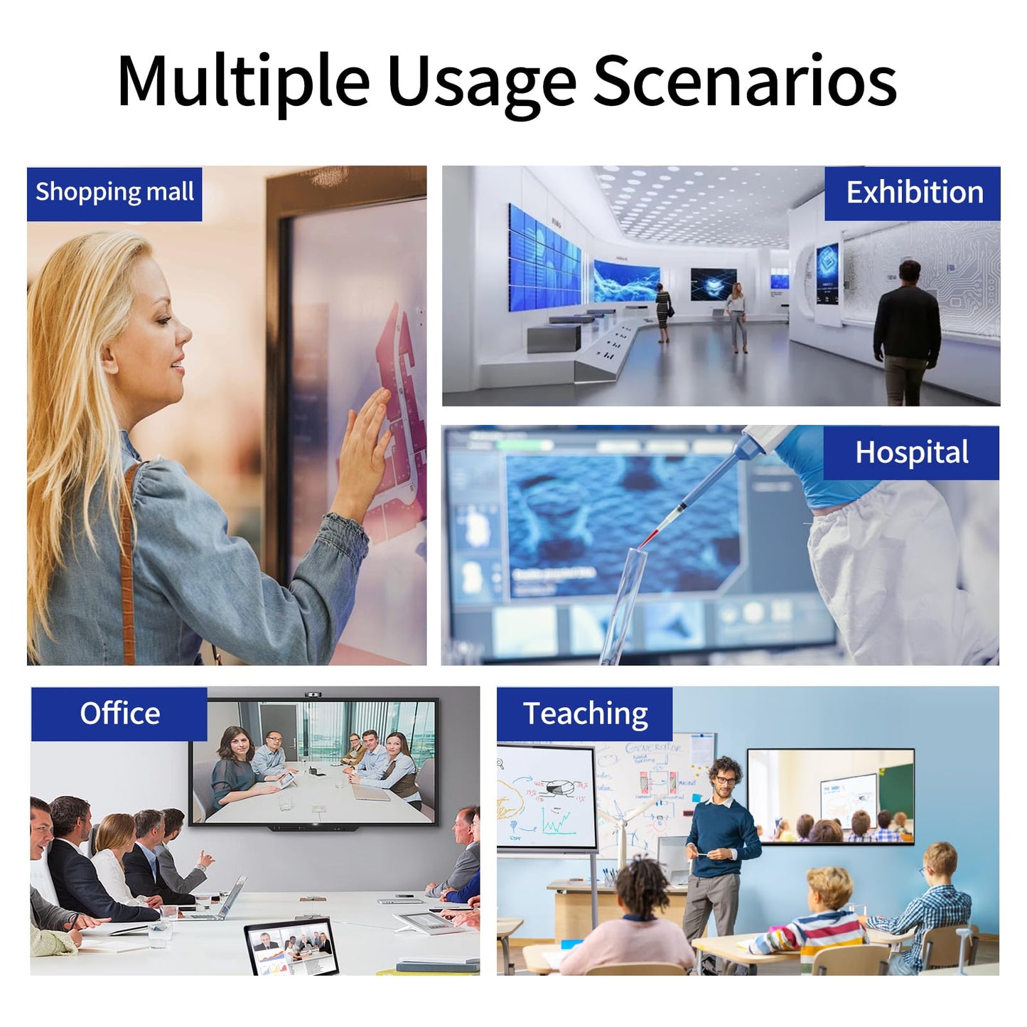 Tokigns 21.5 Inch Capacitive Multi-Touch Screen Industrial Monitor, 16:9 FHD Display 1920 x 1080P, Built-in Speakers, USB, VGA& HD Ports, Digital Signage Displays and Player for Advertising