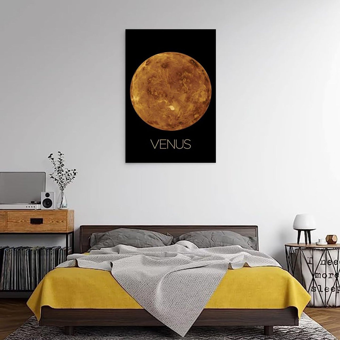 Solar System Planets Canvas Wall Art - Venus Planet Space Poster for Kids Room Bedroom Classroom, STEM Educational Astronomy Decor, Science Gift for Boys Girls, 12x18 Inch Framed