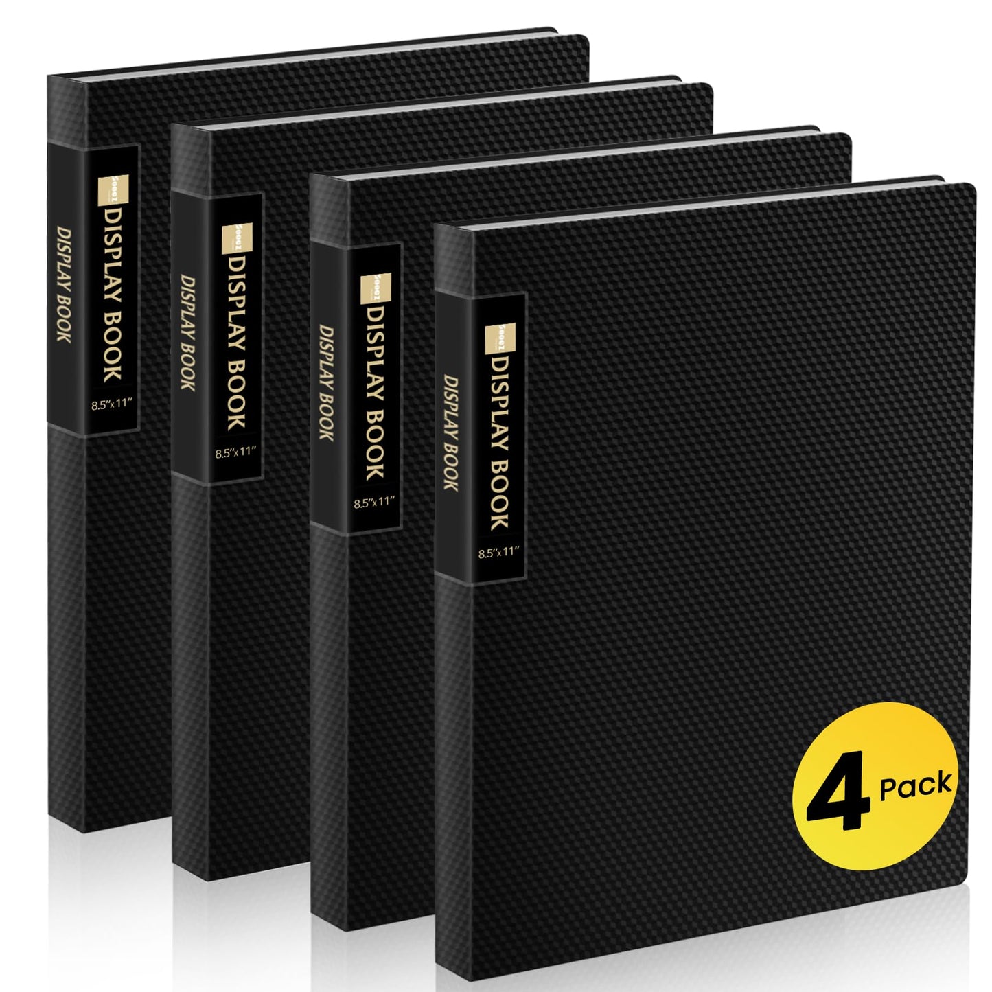 4 Pack Binder with Plastic Sleeves 18-Pocket, Displays 36 Pages, Sooez 8.5x11 Presentation Folders with Clear Sheet Protectors, Art Portfolio Binder for Certificate & Office Project Folder
