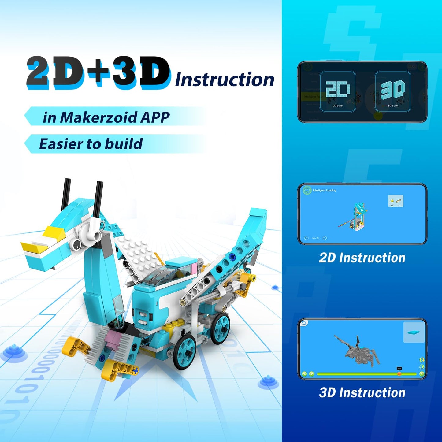 Makerzoid Coding Robot Kit for Kids, 200-in-1 RC Robot Building Toys with Motor Sensor,Scratch JR Coding Set with 36 Video Courses, Birthday for Kids 6+ (400+ Blocks)