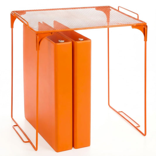 Colarr Orange Locker Organizer Shelf Locker Accessories for Girls Stackable Storage Organization Shelf Area Saver Fits Standard Size for School Office Kitchen and Home