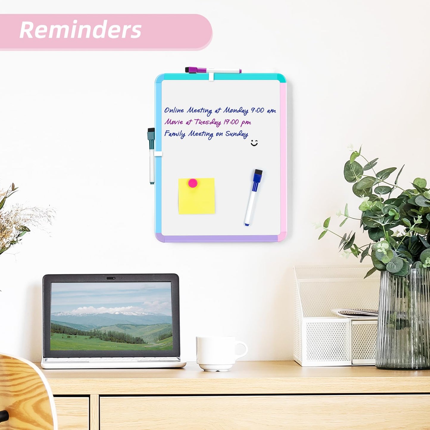 VUSIGN Small White Board Dry Erase, 11''x14'' Magnetic Dry Erase Board, Mini Whiteboard with Markers for Students, Fridge, Wall, Locker