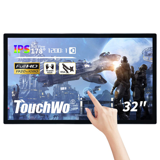TouchWo 32 inch Interactive Touchscreen Whiteboard, Smart Board with 16:9 Display 1080P, Android 14 Touchscreen Electronic Whiteboard for Office and Classroom, RAM 8G & ROM 128G