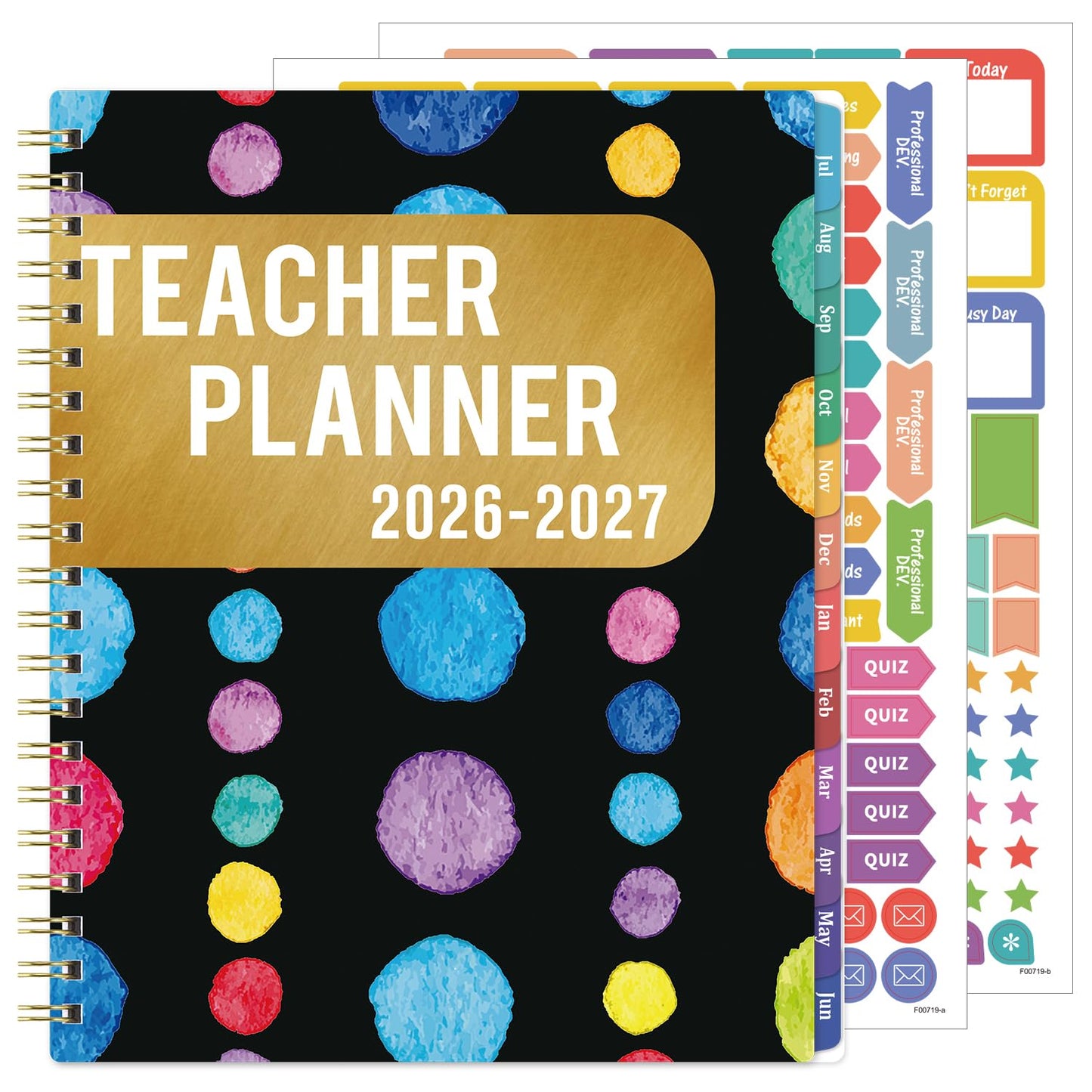 Teacher Planner 2026-2027 - Teacher Lesson Planner 2026-2027, July 2026 - June 2027, 8.5" x 11", Weekly & Monthly Lesson Plan Book for Teacher, Academic Planner with Colorful tabs, Inner Stickers