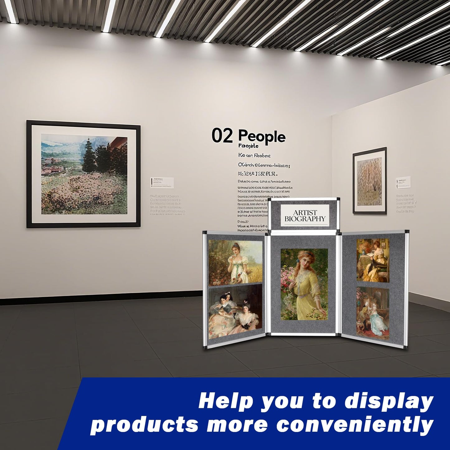 3+1 Panel Trade Show Presentation Board,Poster Board with Storage Bag Large Tabletop Display Board Folding Art Panel Display for School,Vendor Events,Science Fair Exhibitions (A)