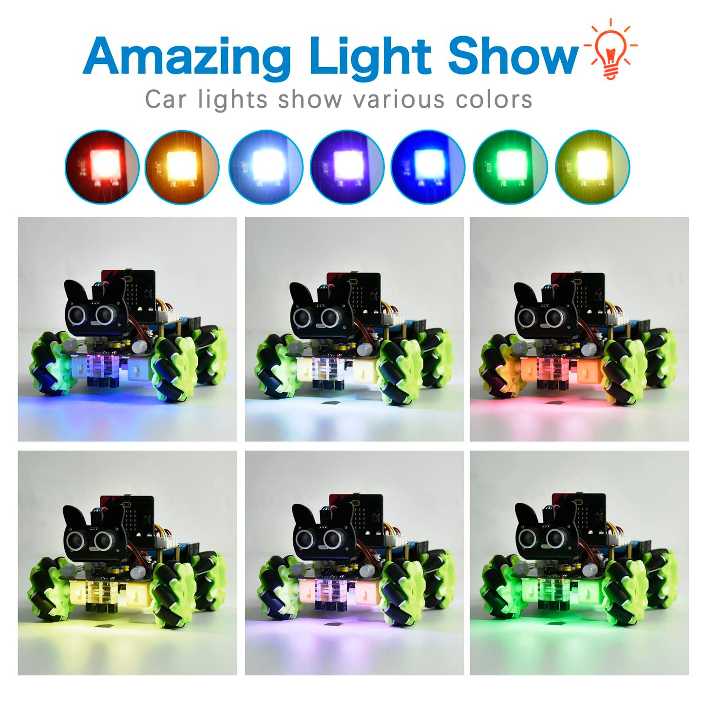 KEYESTUDIO 4WD Smart Car Coding Robot Kit with Microbit V2 for Makecode and Python, DIY Building Robot Kit for STEM Education 15+, IR Remote/APP Control