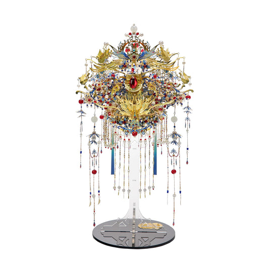 MU Phoenix Crown 3D Metal Puzzles, Chinese Ancient Gemmy Coronet Model Kits Building for Adult, Birthday Wedding Gift Home Decoration
