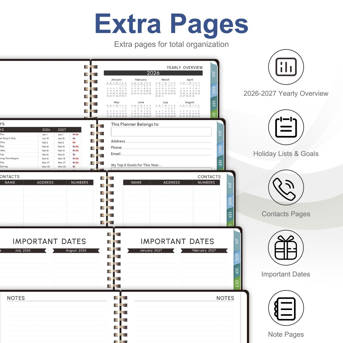 Planner 2026-2027, Weekly and Monthly Academic Planner, July 2026 - June 2027, Hardcover Calendar Agenda Book for School Year Planning, School Supplies for Teacher and Student, Letter Size(8.5'' x 11'')