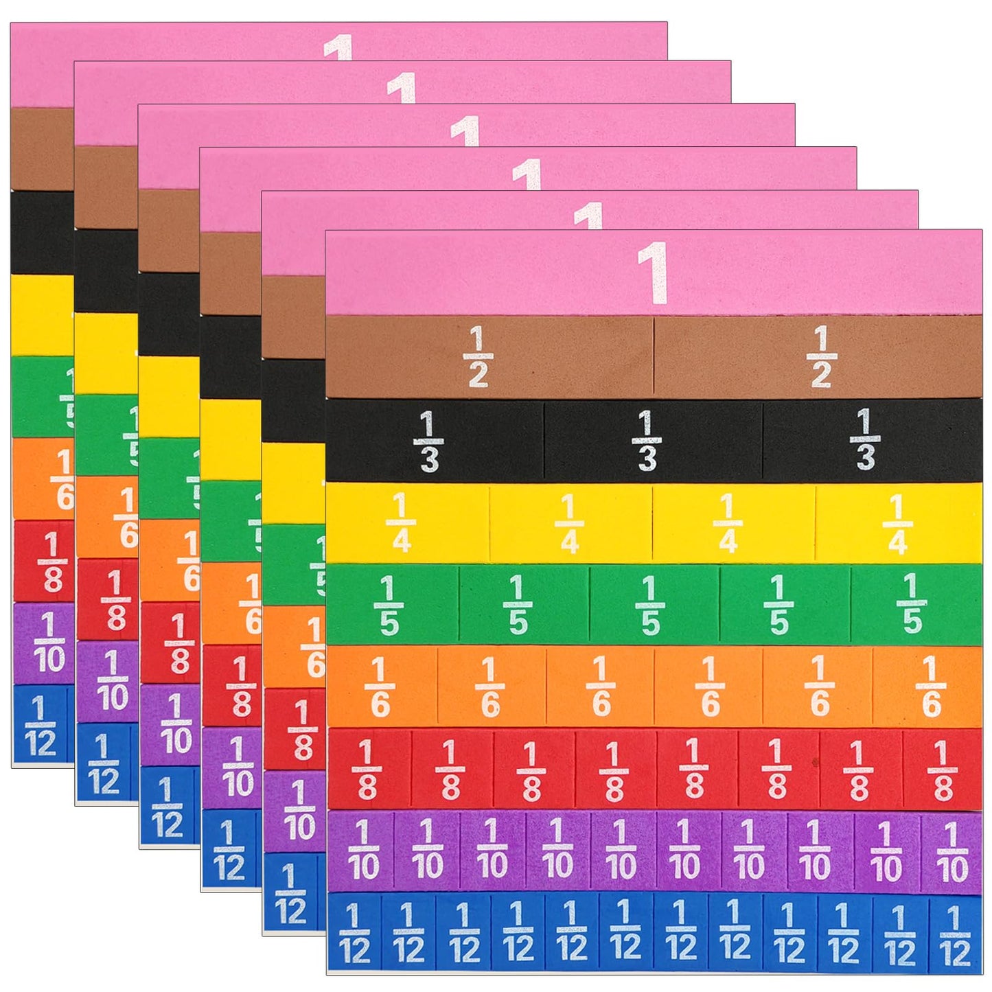 HEHIPLE Plastic Rainbow Fraction Tiles, Rainbow Montessori Math Materials, Fraction Set for Math Classroom Fractions Manipulatives Math Manipulatives for Home School Supplies