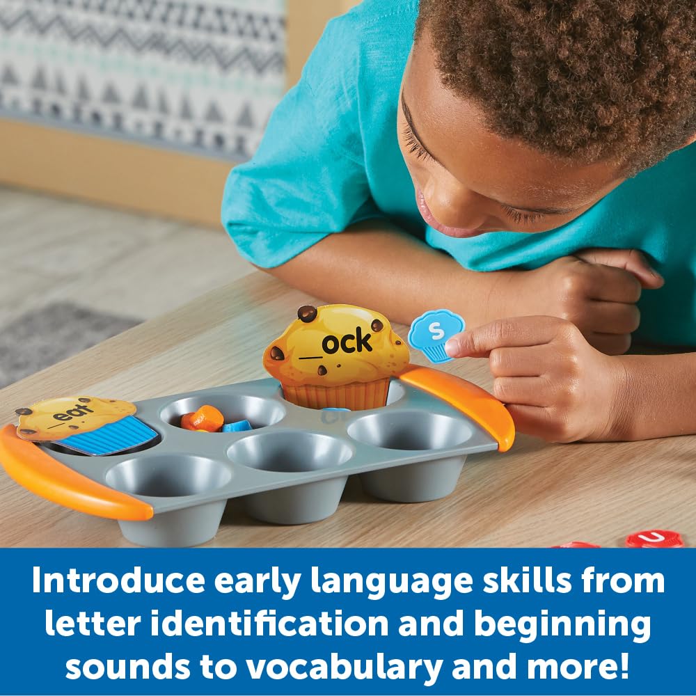 Learning Resources Mini Muffin Phonics Activity Set, Preschool Toys, Preschool Learning Activities, Play Food, Kindergarten Toys, Ages 4+,70 Pieces