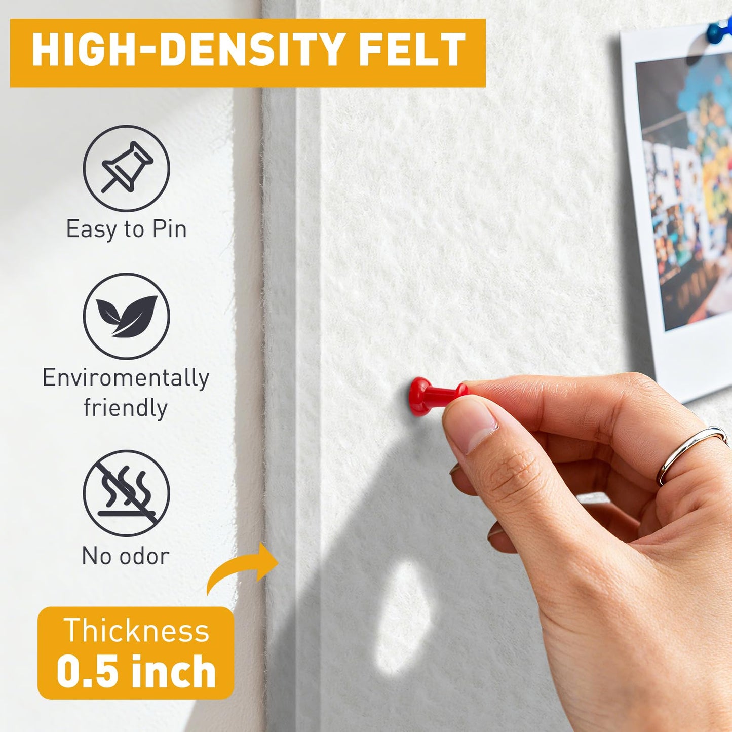 QUEENLINK Large Cork Board 48"x36", 12-Pack Self-Adhesive Felt Bulletin Board Tiles with 120 Push Pins, Square Felt Wall Panels Pin Board Tack Board Wall Organizer for Home Office Decor, White