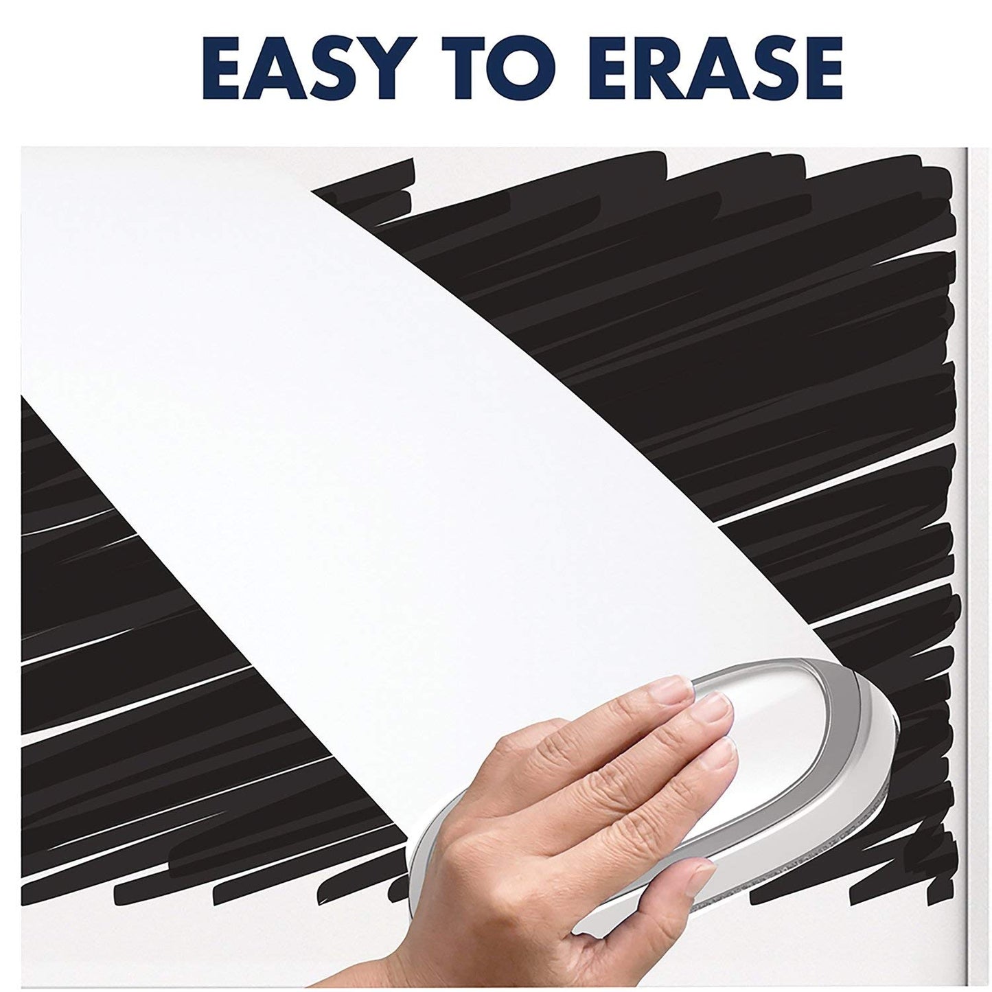 Quartet White Board Dry Erase Board Eraser, 6" x 2-3/8", Premium Max Clean for Dry Erase Markers, Includes Magnetic Caddy Holder, Home School Supplies & Home Office Accessories, Silver (DFEB5)