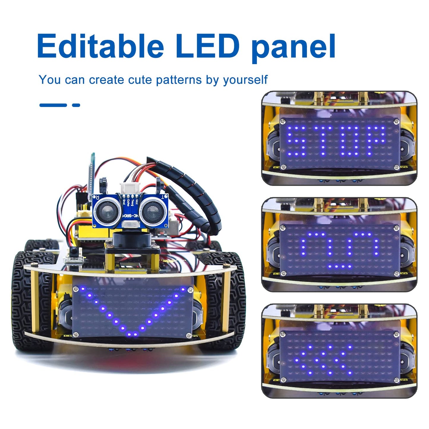 KEYESTUDIO Smart Car Robot,4WD Programmable DIY Starter Kit for Arduino for Uno R3,Electronics Programming Project/STEM Educational/Science Coding Kit for Teens Adults,15+