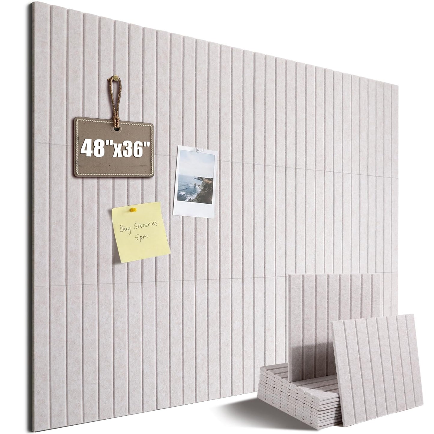 TravLand Large Felt Bulletin Board 48" x 36" Cork Board Alternative-12 Pack with Safe Removable Adhesive Tabs, Cork Boards for Walls Cork Board for Home Office Classroom Pin Board