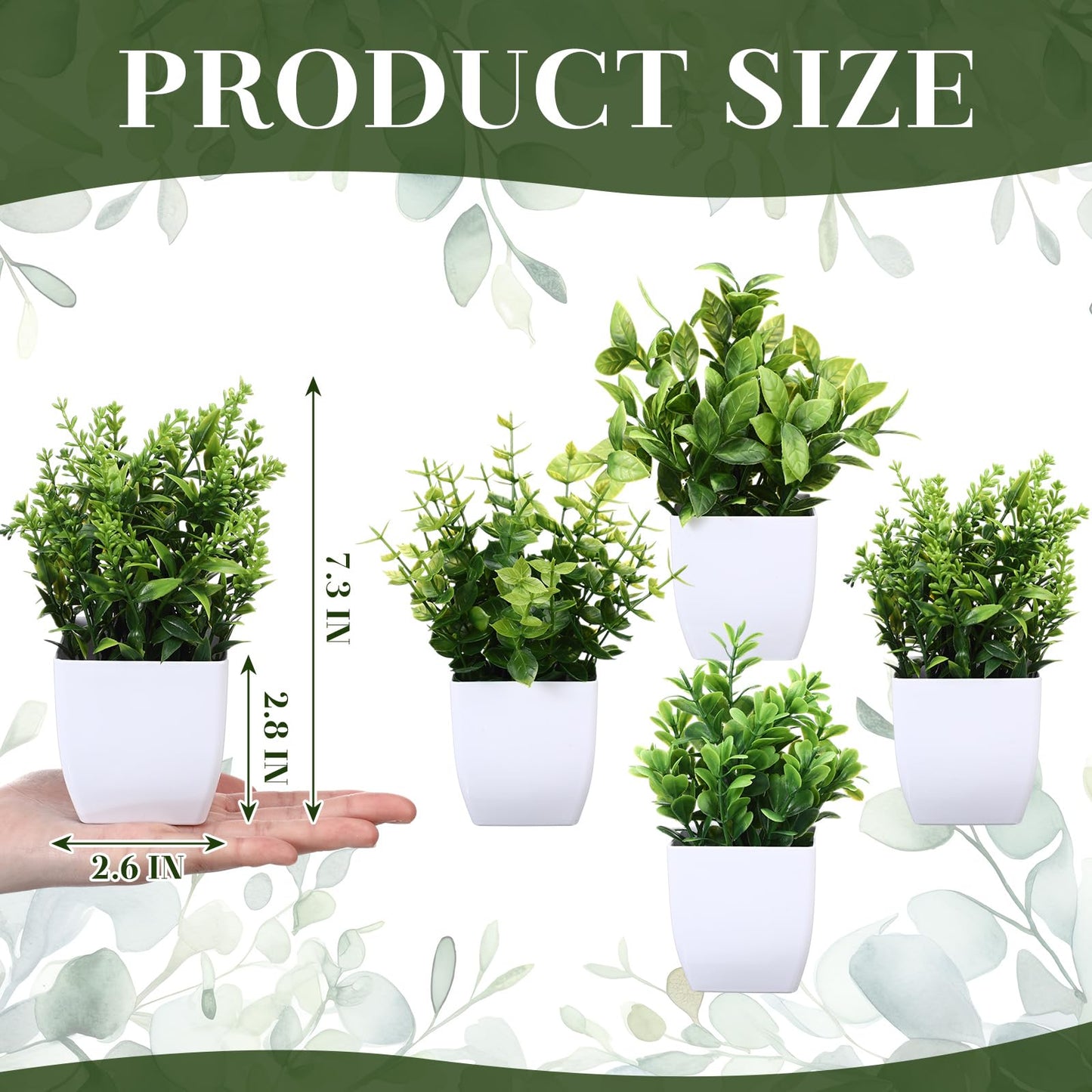 Suncalla 4 Pack Mini Magnetic Fake Plants for Classroom Whiteboard Small Artificial Potted Plants with Faux Flowers Decorative 3D Magnets for School Office Home Decor(Greenery)